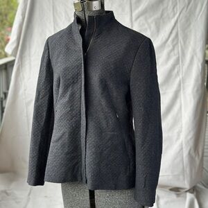 Vintage Barry Bricken Quilted charcoal grey Zip-Front Jacket